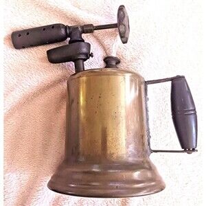 Antique Vintage Brass Copper Blow Torch Tool Steam Punk Soldering Not Tested